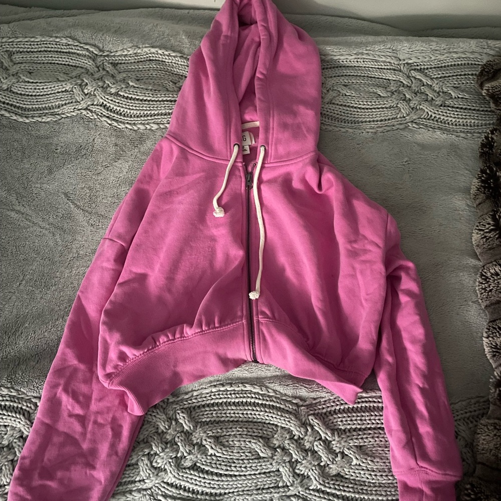 BDG Pink cropped hoodie size S